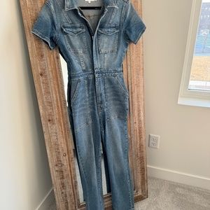 good american denim jumpsuit size 2